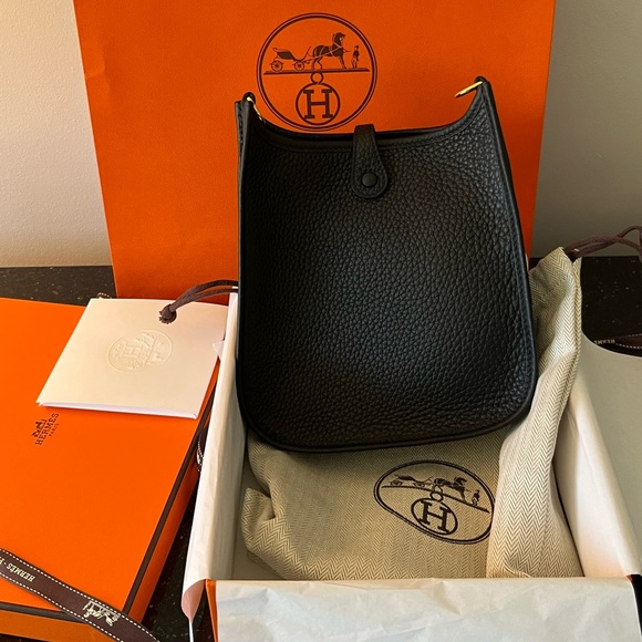 Hermès Evelyne 16 TPM Clemence crossbody bag Gold Hardware New w box! Authentic - Picture 6 of 9